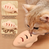 Jouet interactif &agrave; l'herbe &agrave; chat pour chats - Nettoyage des dents en forme de poisson