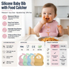 Baberos de silicona suave sin BPA para ni&ntilde;os, impermeables, impresos personalizados con cierre de bot&oacute;n, servicio OEM disponible