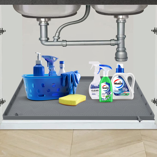 Alfombrilla impermeable de silicona debajo del fregadero para protecci&oacute;n de armarios de cocina, alfombrilla de silicona con propiedades absorbentes