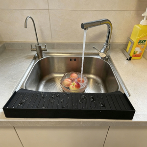 Protector contra salpicaduras para fregadero de cocina, alfombrilla de silicona de primera calidad para drenaje del fregadero
