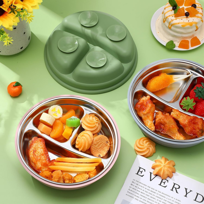 Nouveaut&eacute;s 304 couvercle en Silicone en acier inoxydable bol d'alimentation pour b&eacute;b&eacute; bol pour enfants bol pour enfants en acier inoxydable color&eacute; de qualit&eacute; alimentaire