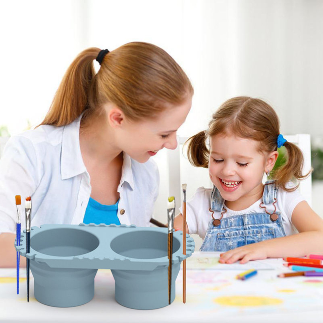 Limpiador de enjuague taza de silicona cubo al aire libre taza plegable limpieza herramientas de pintura