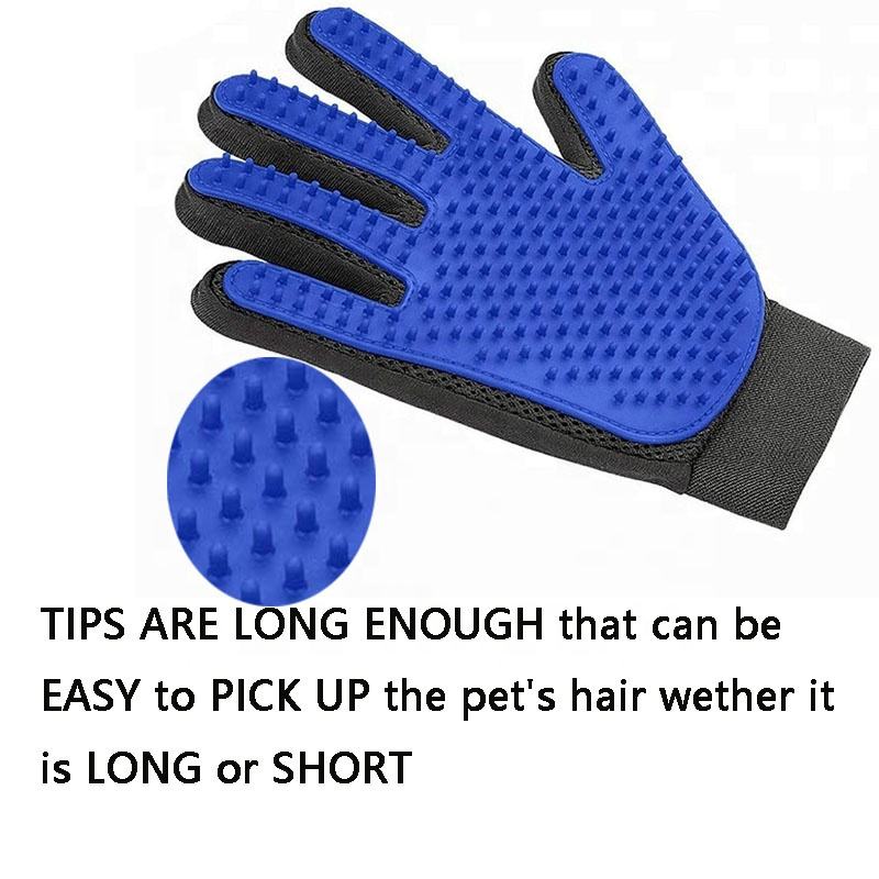 2 en 1 cinq doigts &eacute;pilation Silicone chat de compagnie nettoyage &eacute;pilateur toilettage d&eacute;m&ecirc;lage brosse de bain gants