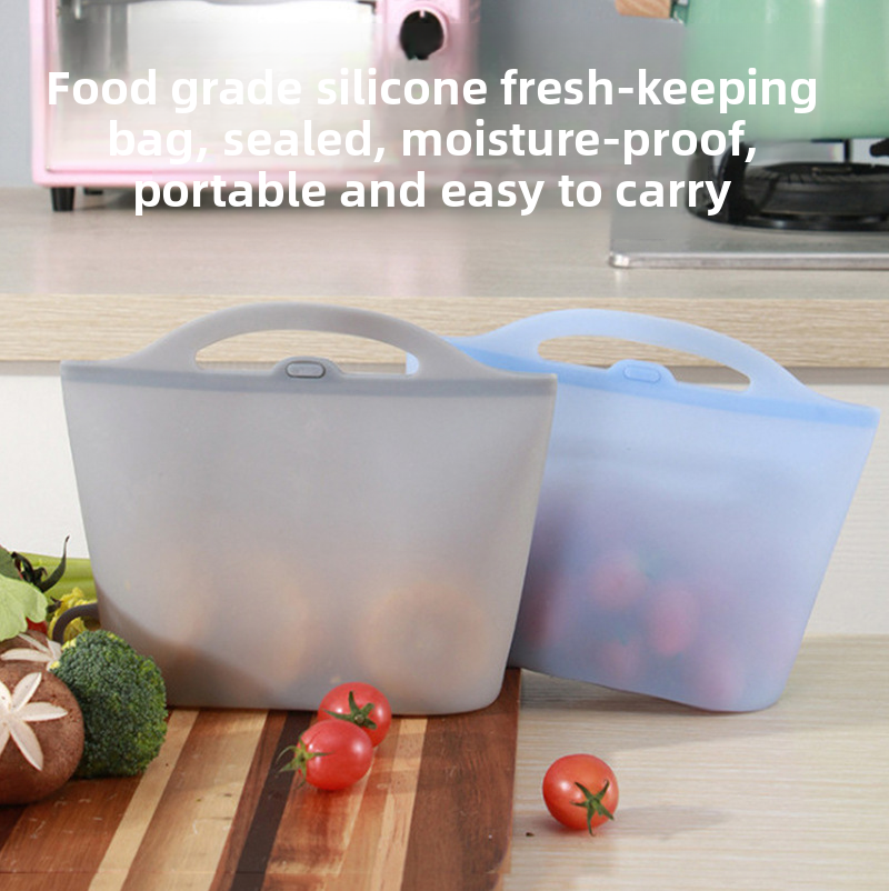 Juego de bolsas de silicona reutilizables respetuosas con el medio ambiente, bolsa con cremallera para almacenamiento fresco, frigor&iacute;fico, congelador, almacenamiento de aperitivos en la cocina