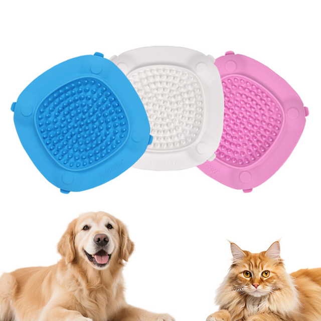 Alfombrilla de alimentaci&oacute;n antiderrames con ventosa, comedero lento de silicona para perros, alfombrilla para lamer, cuenco Universal antideslizante para mascotas