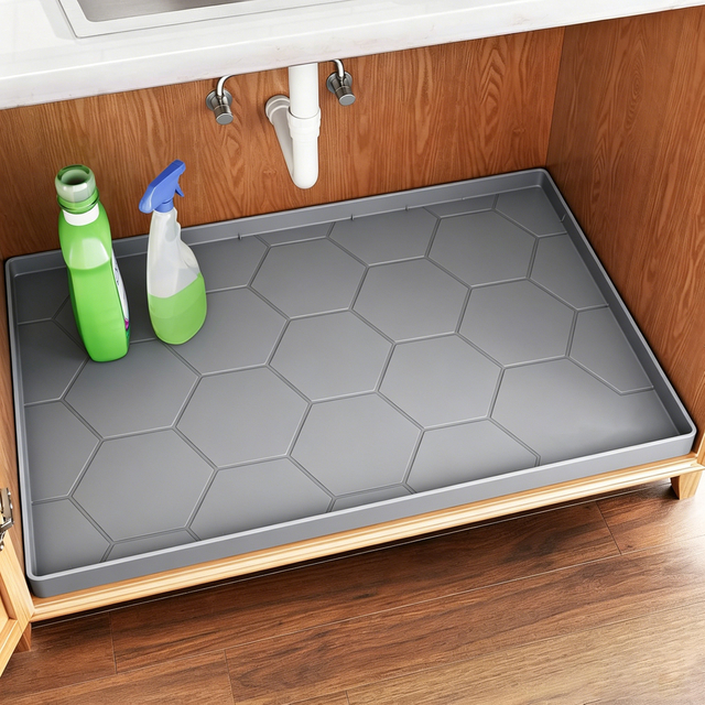 Alfombrilla moderna de silicona para armario de cocina, alfombrilla de almacenamiento para ba&ntilde;o, revestimiento de caj&oacute;n para estante debajo del fregadero