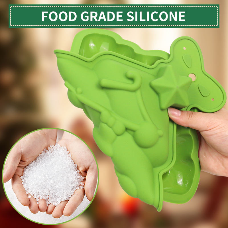Molde para hornear de silicona para &aacute;rbol de Navidad, molde con tem&aacute;tica navide&ntilde;a de calidad alimentaria para galletas, dulces, pan y pastel de chocolate
