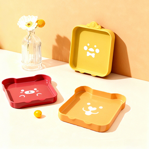 カスタムかわいい漫画シリコーンベビープレート子供用分割食器セットキッズダイニングパッケージボックス
