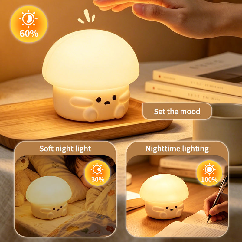 Luces navide&ntilde;as LED inteligentes de tres velocidades, bonita luz nocturna de silicona para habitaciones, protecci&oacute;n ocular, atm&oacute;sfera de sue&ntilde;o, luz de aplauso