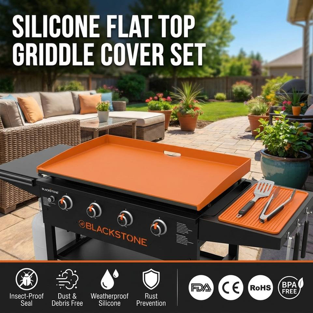 Couverture de plaque de cuisson robuste, tapis de gril en Silicone r&eacute;utilisable, tapis de protection en Silicone, tapis de plaque de cuisson en Silicone pour Blackstock