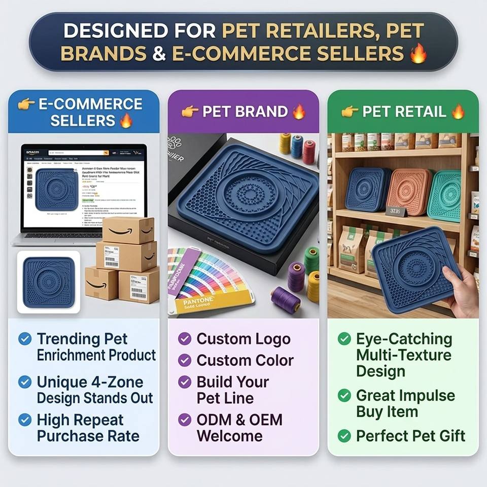 Tapis &agrave; l&eacute;cher interactif en Silicone pour animaux de compagnie, gamelle pour ingestion lente, pour chats et chiens, Portable, l&eacute;ger, &eacute;cologique, antid&eacute;rapant, Anti-starter