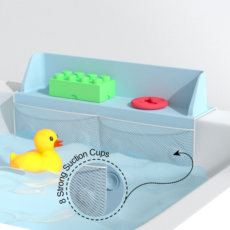 Protection contre les &eacute;claboussures de douche d'angle de baignoire de salle de bains, zone d'&eacute;tag&egrave;re de jeu d&eacute;tachable, protection contre les &eacute;claboussures pour baignoire