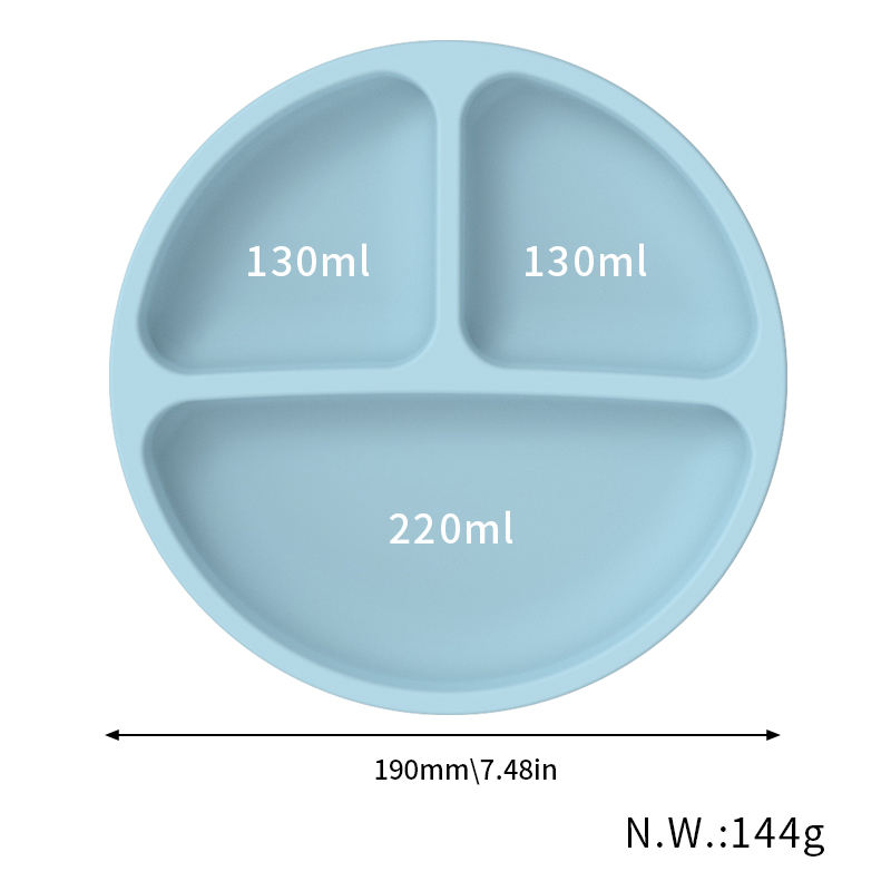 Vaisselle &eacute;cologique sans BPA pour enfants, bol &agrave; succion en Silicone color&eacute;, assiette pour b&eacute;b&eacute; en bas &acirc;ge avec cuill&egrave;re