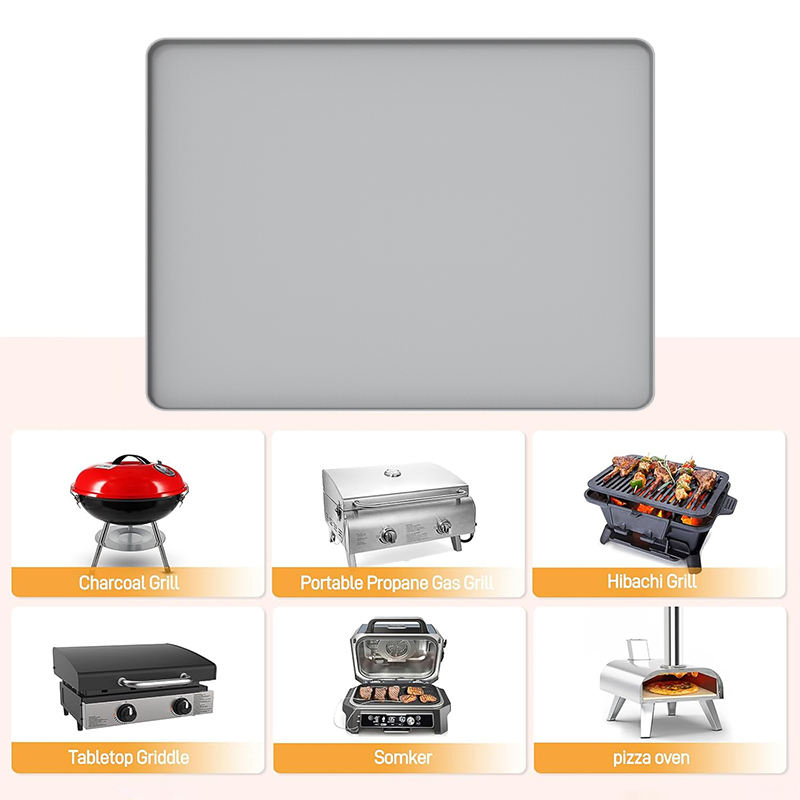 Estera de silicona para parrilla de barbacoa transfronteriza, estera protectora de suelo ign&iacute;fuga resistente al calor port&aacute;til