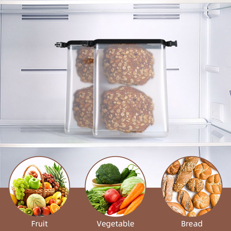 Sac de conservation des aliments frais en Silicone, emballage alimentaire sous vide de qualit&eacute; alimentaire, sac auto-scellant, sac de stockage des aliments surgel&eacute;s pour soupe &eacute;lev&eacute;e
