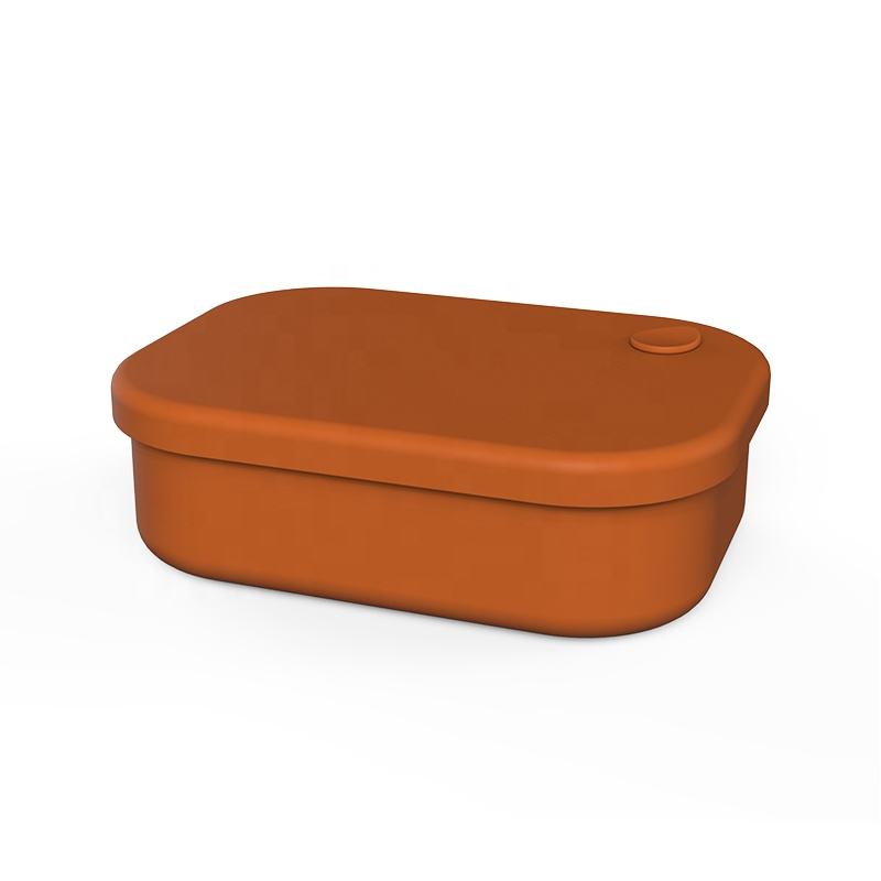 カスタムロゴ食品グレードBPAフリー学生シンプルランチボックスシリコーン弁当ランチボックス
