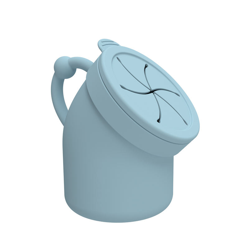 Tazas plegables de silicona con tapa, vajilla para ni&ntilde;os, contenedor de almacenamiento de aperitivos para ni&ntilde;os, taza plegable de regalo