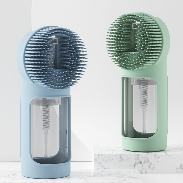 Brosse de bain en silicone souple pour b&eacute;b&eacute; – &Eacute;purateur de massage pour cheveux et corps
