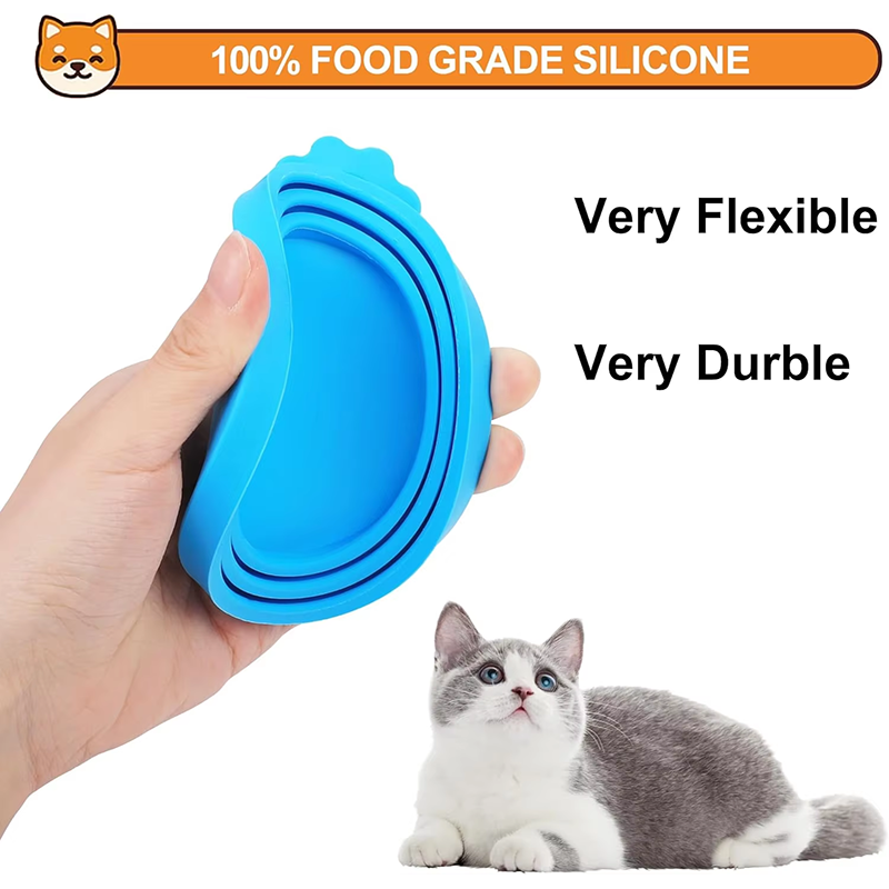 Couvercles de bo&icirc;tes de nourriture en silicone pour animaux de compagnie - Taille universelle, sans BPA