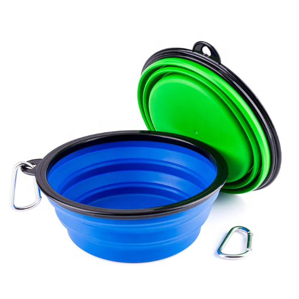 Cuenco port&aacute;til de silicona para mascotas de 5,0 pulgadas, plato de taza de viaje con alimentaci&oacute;n de agua expandible plegable para mascotas, perros y gatos, 1000ml