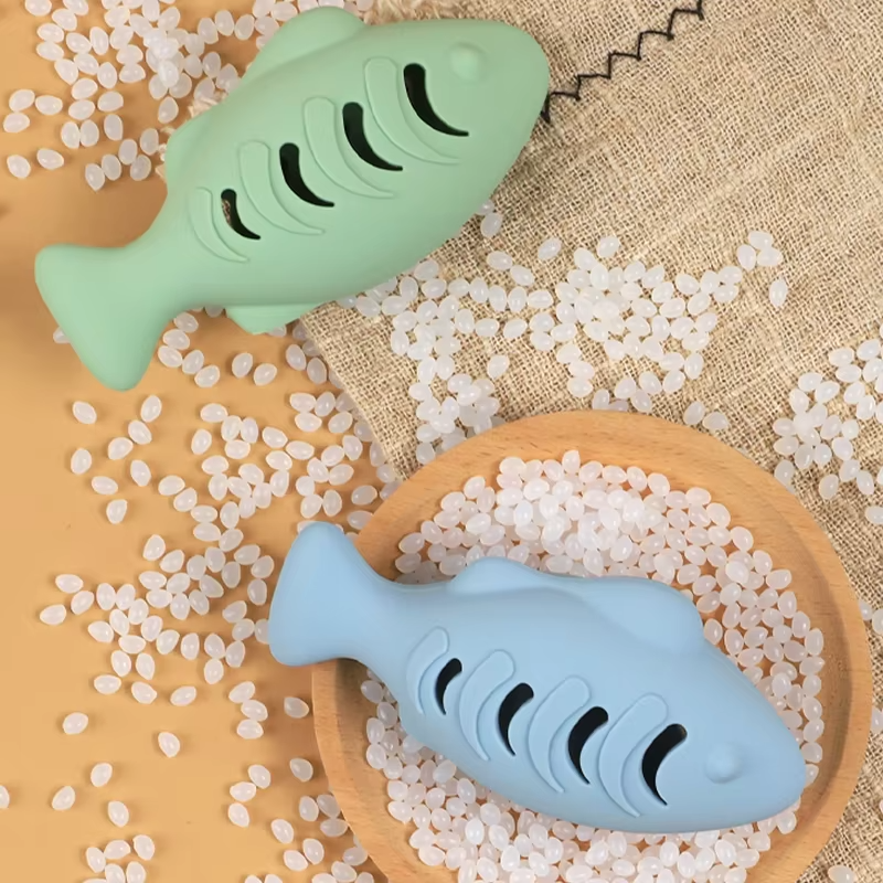 Jouet poisson en Silicone pour chats et chiens, fournitures pour animaux de compagnie, collations, jouets &agrave; la menthe, b&acirc;ton en caoutchouc, morsure heureuse, nouvel arrivage 2025