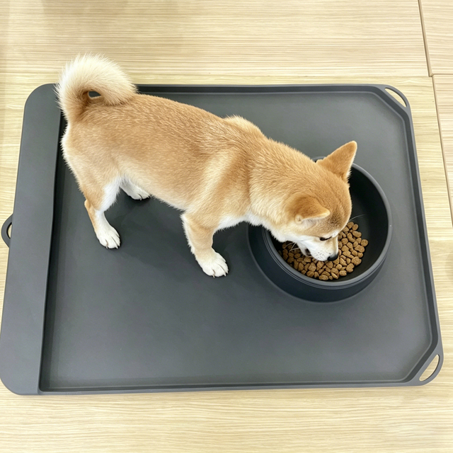 애완 동물 고양이 개를위한 견고한 실리콘 식품 매트 세련된 방수 미끄럼 방지 애완 동물 먹이 매트