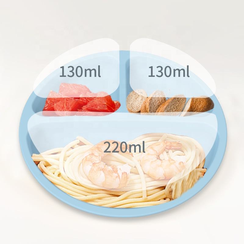 Bpa フリーベビー給餌用品キッズダイニング食器こぼれ防止吸引プレートボウルよだれかけスプーンベビーシリコーン給餌セット