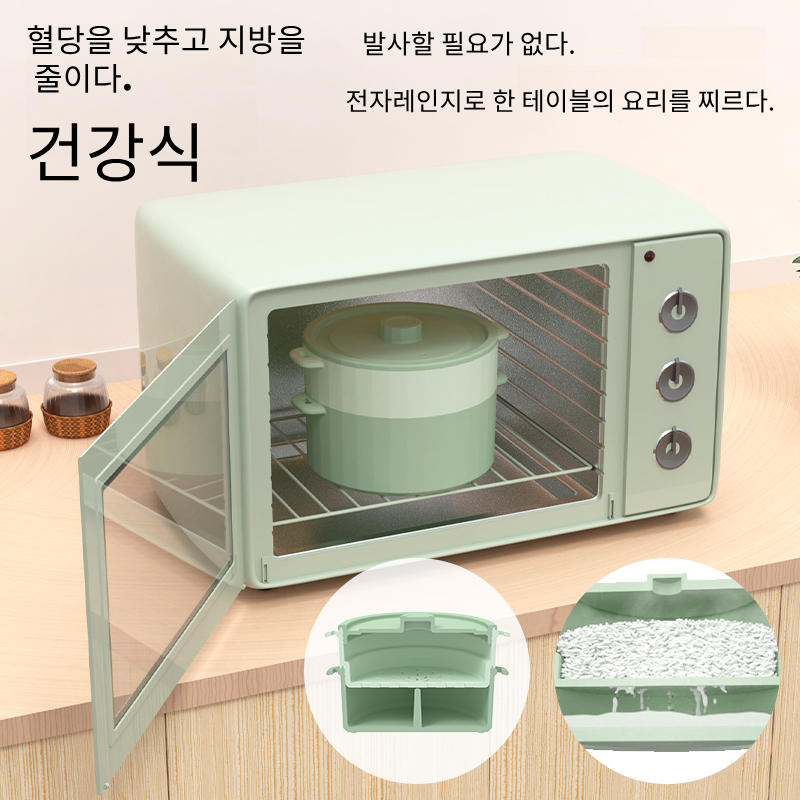 Cesta de silicona para microondas de Corea, olla de vapor para horno, cuenco seguro, olla para cocinar al vapor de verduras de calidad alimentaria