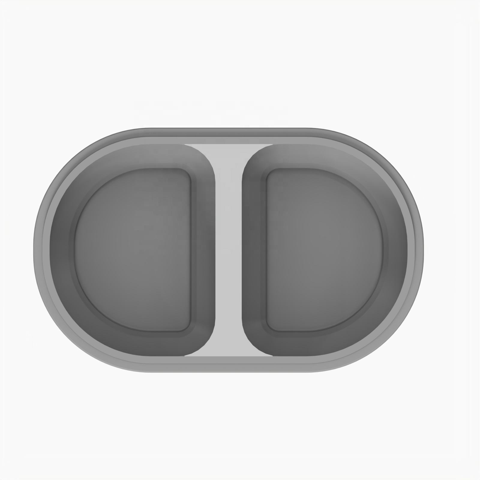 Bo&icirc;te &agrave; d&eacute;jeuner Bento Portable pour enfants, r&eacute;cipient de stockage de qualit&eacute; alimentaire en Silicone sans BPA avec 2 compartiments