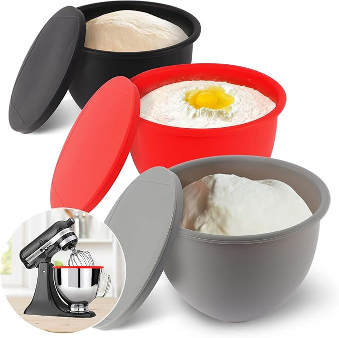 Revestimientos de silicona para tazones, impermeables, aptos para lavavajillas, aptos para horno, revestimientos de silicona no t&oacute;xicos para batidoras con base con cabezal inclinable de 5 cuartos