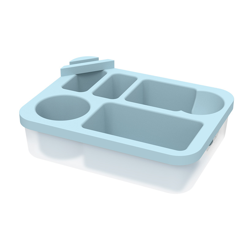 Plato cl&aacute;sico dividido rectangular de la placa del almuerzo escolar del silic&oacute;n del compartimiento de la bandeja 6 para la cantina