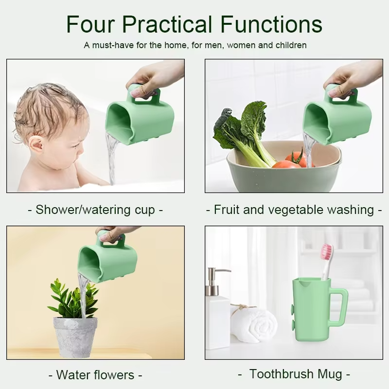 Certification CPC Tasse de rin&ccedil;age pour bain de b&eacute;b&eacute; Tasse de rin&ccedil;age en silicone de qualit&eacute; alimentaire sans d&eacute;chirure avec ventouse pour enfants