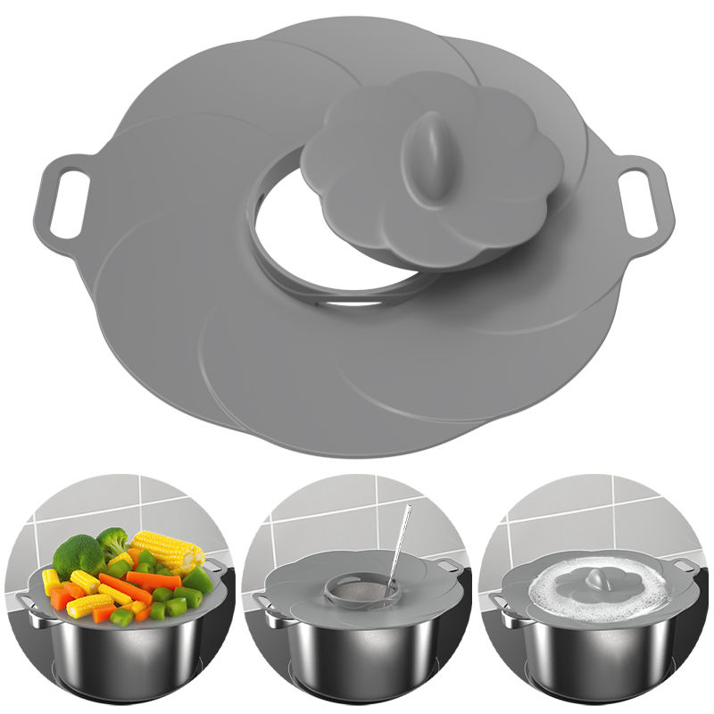 Wellfine こぼれ防止蓋ストッパーパン調理器具部品シリコーン鍋蓋カバー