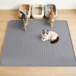 Alfombrilla moderna antisalpicaduras para arena para gatos, alfombrilla grande para inodoro de diatomita gris para todas las estaciones