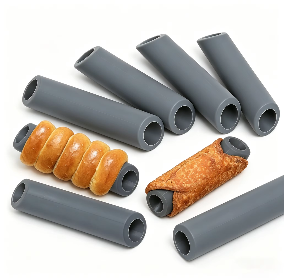 Herramienta para hornear de silicona DIY, formas antiadherentes, rollo de crema, tornillo, carcasa de croissant, cuerno, moldes de pasteler&iacute;a de tubo dan&eacute;s