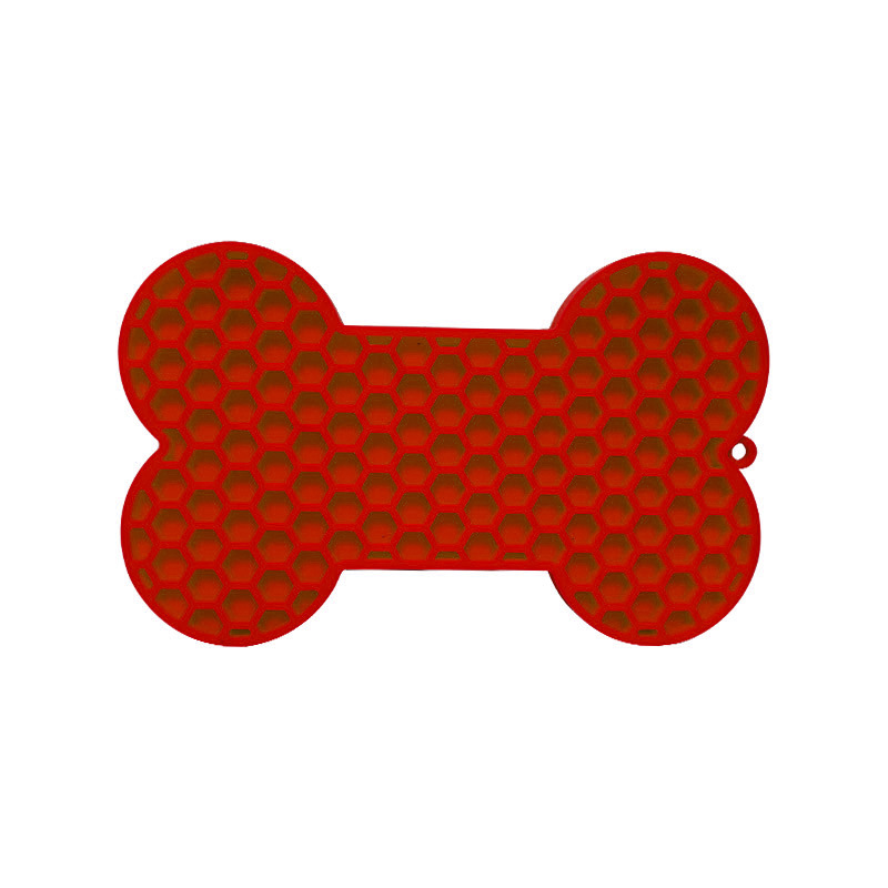 Bol moderne en Silicone pour animaux de compagnie, avec fonction automatique, Base d'aspiration &agrave; motif solide, tapis &agrave; l&eacute;chage lent pour l'hydratation de l'alimentation des chiens et des chats