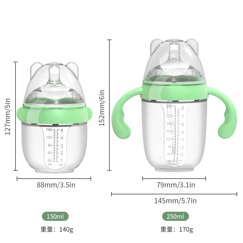 Biberones de silicona para beb&eacute;s: sin BPA, listos para viajar