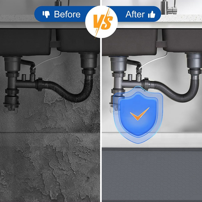 シリコンアンダーシンクマット - 防水、滑り止め、洗濯可能
