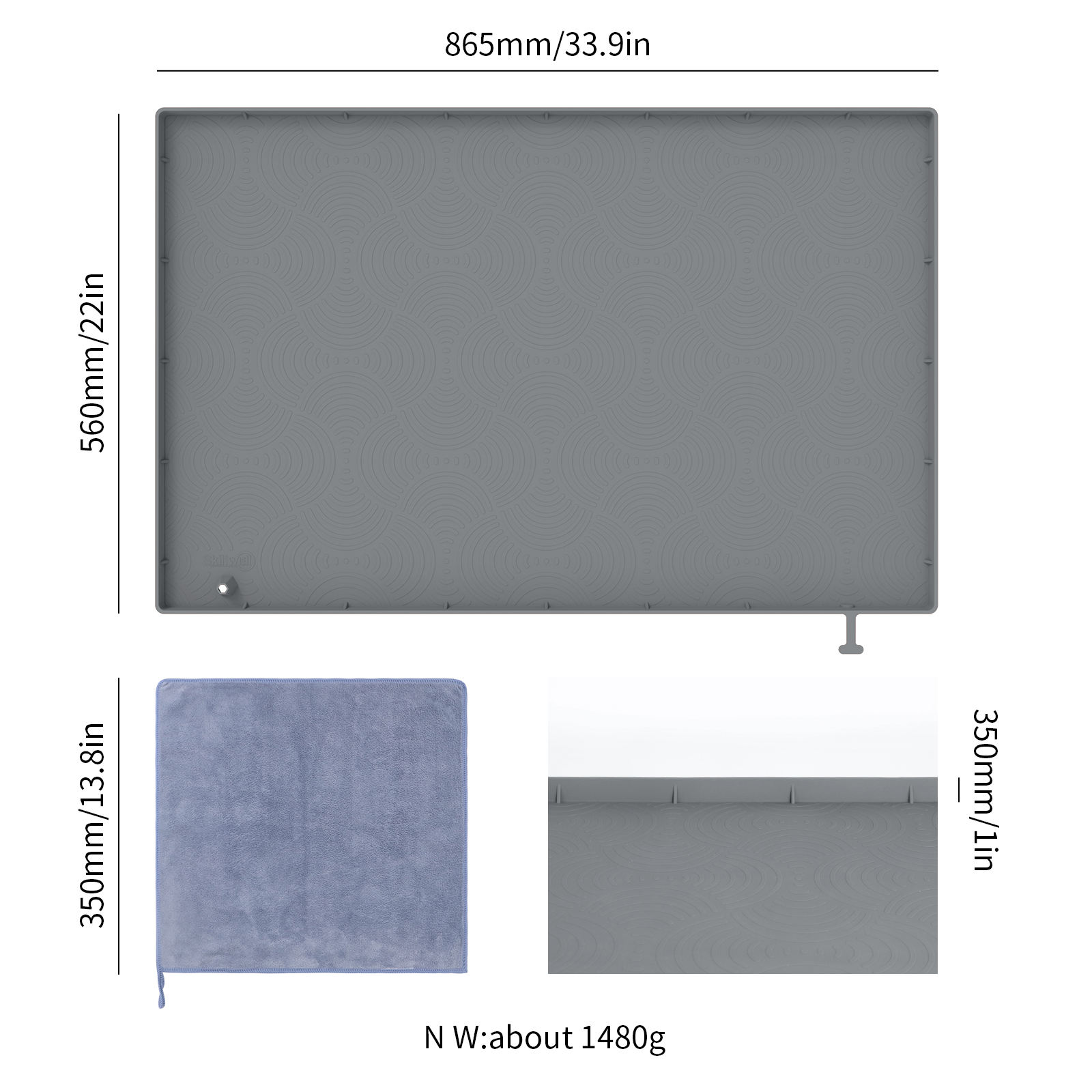 Alfombrilla impermeable de silicona debajo del fregadero para protecci&oacute;n de armarios de cocina, alfombrilla de silicona con propiedades absorbentes