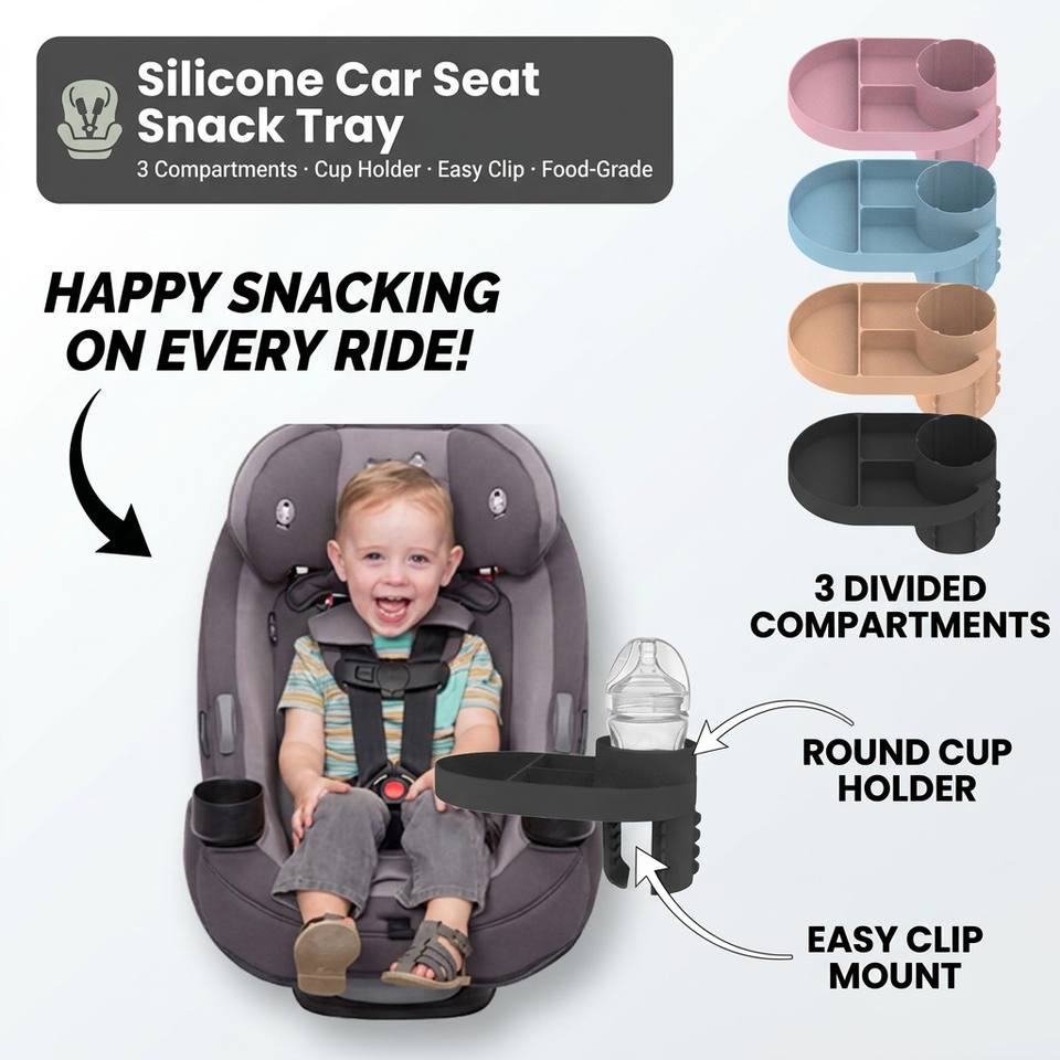 Bandeja de viaje moderna para asiento de coche para ni&ntilde;os, con portavasos y dise&ntilde;o Convertible para aperitivos, bandeja Convertible para aperitivos de estilo s&oacute;lido