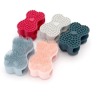 Wellfine 100% Silicone doux picots Massage &eacute;purateur peau Exfoliation Cellulite traitement Silicone brosse douche b&eacute;b&eacute; brosse