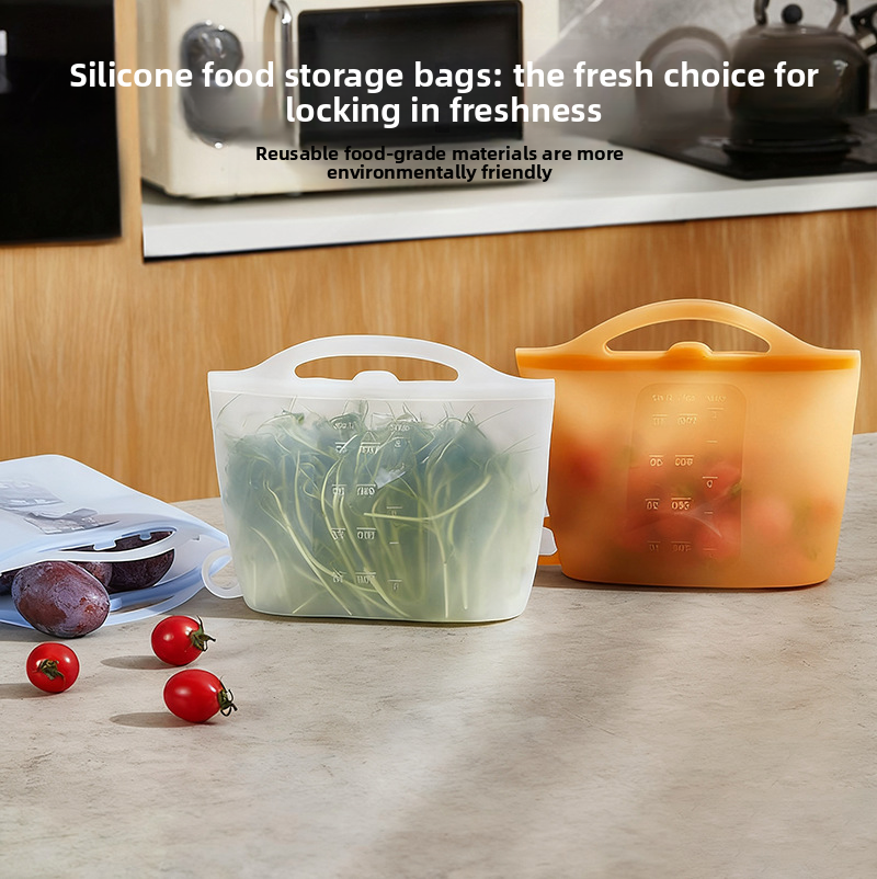 Juego de bolsas de silicona reutilizables respetuosas con el medio ambiente, bolsa con cremallera para almacenamiento fresco, frigor&iacute;fico, congelador, almacenamiento de aperitivos en la cocina
