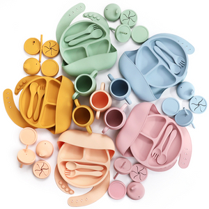Reci&eacute;n llegado, protecci&oacute;n del medio ambiente, vajilla de silicona personalizada para beb&eacute;, taz&oacute;n, taza para aperitivos, vajilla para beb&eacute;, juego de alimentaci&oacute;n