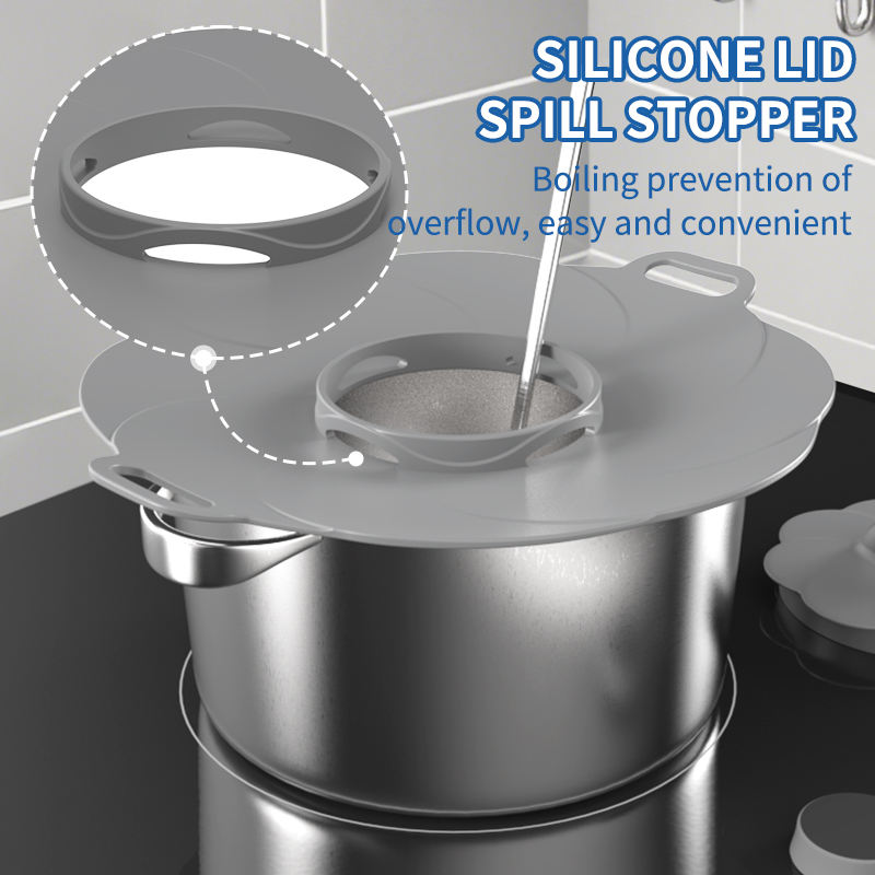 Outil de cuisson sans BPA, couvercle de casserole en Silicone Anti-d&eacute;bordement, ustensiles de cuisine, bouchon de d&eacute;versement, couvercle de casserole
