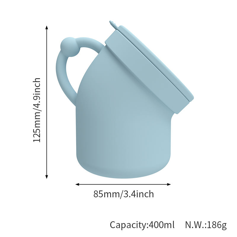 Tazas plegables de silicona con tapa, vajilla para ni&ntilde;os, contenedor de almacenamiento de aperitivos para ni&ntilde;os, taza plegable de regalo